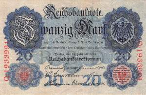 20 Mark Serie L/Q 1914